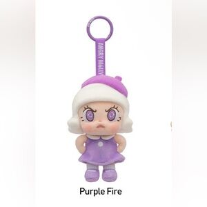 Angry Molly Purple Fire Keychain Plush
